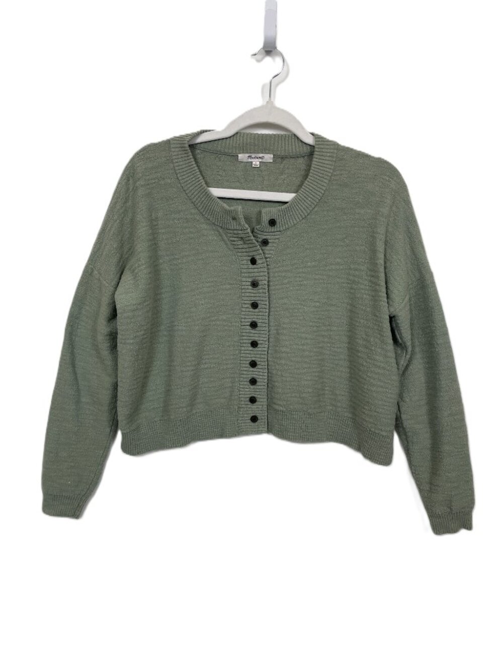 Madewell Brampton Cropped Cardigan Button-Front Sage Green Size: S